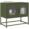Image de vidaXL Meuble TV vert olive 68x39x60,5 cm acier laminé à froid