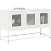 Image de vidaXL Meuble TV blanc 100,5x39x60,5 cm acier laminé à froid