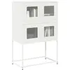 Image de vidaXL Buffet haut blanc 68x39x107 cm acier