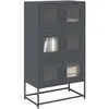 Image de vidaXL Buffet haut anthracite 68x39x123 cm acier