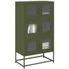 Image de vidaXL Buffet haut vert olive 68x39x123 cm acier