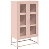 Image de vidaXL Buffet haut rose 68x39x123 cm acier