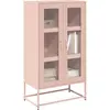 Image de vidaXL Buffet haut rose 68x39x123 cm acier
