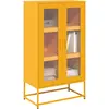 Image de vidaXL Buffet haut jaune moutarde 68x39x123 cm acier