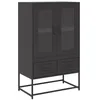 Image de vidaXL Buffet haut noir 68x39x111,5 cm acier