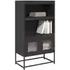 Image de vidaXL Buffet haut noir 68x39x123 cm acier
