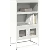 Image de vidaXL Buffet haut blanc 68x39x123 cm acier