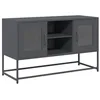 Image de vidaXL Meuble TV anthracite 100,5x39x60,5 cm acier, support TV, buffet TV, meuble multimédia, banc TV, meuble hifi, centre de divertissement