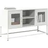 Image de vidaXL Meuble TV blanc 100,5x39x60,5 cm acier