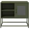 Image de vidaXL Meuble TV vert olive 68x39x60,5 cm acier