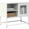 Image de vidaXL Meuble TV blanc 68x39x60,5 cm acier