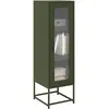 Image de vidaXL Buffet haut vert olive 36x39x123 cm acier laminé à froid