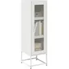 Image de vidaXL Buffet haut blanc 36x39x123 cm acier laminé à froid