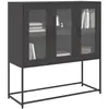 Image de vidaXL Buffet noir 100,5x39x107 cm acier laminé à froid