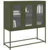 Image de vidaXL Buffet vert olive 100,5x39x107 cm acier laminé à froid