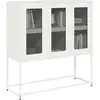 Image de vidaXL Buffet blanc 100,5x39x107 cm acier laminé à froid