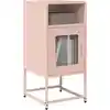 Image de vidaXL Table de chevet rose 36x39x78 cm acier laminé à froid