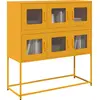 Image de vidaXL Buffet jaune moutarde 100,5x39x107 cm acier laminé à froid