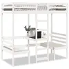 Image de vidaXL Lit mezzanine avec bureau et chaises blanc 90x190 cm pin massif