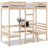 Image de vidaXL Lit mezzanine avec bureau et chaises 75x190 cm pin massif