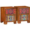 Image de vidaXL Table de chevet 2 pcs 35x35x45 cm bois d'acacia massif
