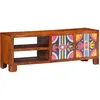 Image de vidaXL Meuble TV multicolore 110x30x40 bois d'acacia massif