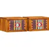 Image de vidaXL Cabinet de chevet avec tiroir 2 pcs Marron 35 x 30 x 22 cm