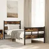 Image de vidaXL Cadre de lit en métal sans matelas chêne fumé 100x200 cm