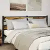 Image de vidaXL Tête de lit de remplacement chêne fumé 200 cm fer et bois d'ingénierie