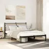 Image de vidaXL Cadre de lit en métal sans matelas chêne sonoma 140x190 cm