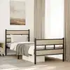 Image de vidaXL Cadre de lit en métal sans matelas chêne sonoma 100x190 cm