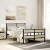 Image de vidaXL Cadre de lit en métal sans matelas chêne sonoma 120x190 cm