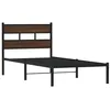 Image de vidaXL Bedframe met hoofdbord zonder matras bruin eiken 107x203 cm