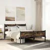 Image de vidaXL Cadre de lit sans matelas chêne fumé 137x190 cm bois ingénierie