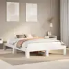 Image de vidaXL Cadre de lit sans matelas blanc 160x200 cm bois de pin massif