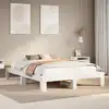 Image de vidaXL Cadre de lit sans matelas blanc 140x190 cm bois de pin massif