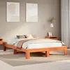 Image de vidaXL Cadre de lit sans matelas cire marron 140x190cm bois pin massif