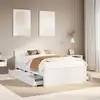 Image de vidaXL Cadre de lit sans matelas avec tête de lit blanc 135x190 cm pin