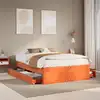 Image de vidaXL Cadre de lit sans matelas avec tiroirs brun cire 150x200 cm pin