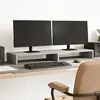 Image de vidaXL Support de moniteur gris béton 100x27x10 cm bois d'ingénierie