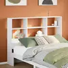 Image de vidaXL Tête de lit avec rangement blanc 140 cm bois massif de pin