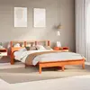 Image de vidaXL Lit bibliothèque sans matelas cire marron 120x200 cm pin massif