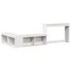 Image de vidaXL Table de chevet avec bureau Blanc 232 x 122 x 75 cm Bois massif Pin