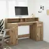 Image de vidaXL Bureau avec lumières LED chêne artisanal bois d'ingénierie