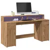 Image de vidaXL Bureau avec lumières LED chêne artisanal bois d'ingénierie