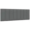 Image de vidaXL Coussin de tête de lit Hanko gris foncé 140 cm tissu