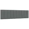 Image de vidaXL Coussin de tête de lit Hanko gris foncé 180 cm tissu