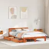 Image de vidaXL Cadre de lit sans matelas cire marron 150x200cm bois pin massif