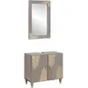Image de vidaXL Ensemble de Meubles de Salle de Bain Montage mural 2 pcs Gris