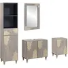 Image de vidaXL Ensemble de Meubles de Salle de Bain avec tiroir 4 pcs Gris
